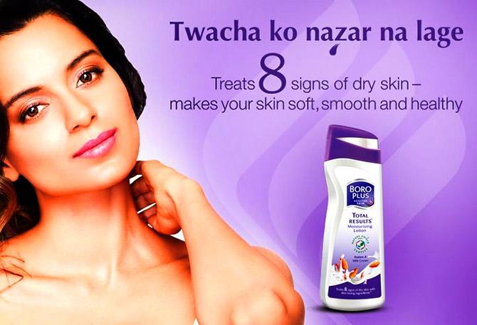 Kangana Ranaut advertises Boroplus Moisturising Lotion for Emami