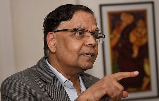 Arvind Panagariya Votes for First Time at 71