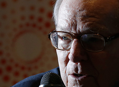 Dr Dale W Jorgenson, professor of economics, Harvard University, speaking at an investment summit in Tokyo in May 2014. Photo: Toru Hanai/Reuters