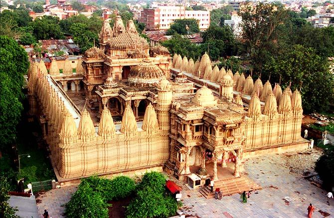 The Sheth Hutheesinh Jain Temple, near the Delhi Darwaza, was built in 1848 by the wife of a Jain merchant at the cost of Rs 8 lakhs. Photograph: Kalyan Shah/Wikimedia Commons.