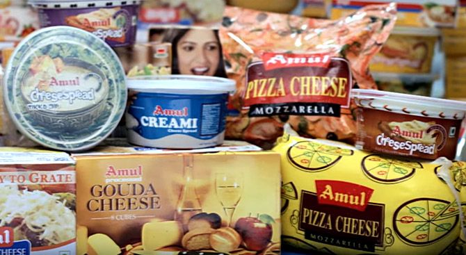 Amul produces 720,000 cheese cubes, 60,000 cheese blocks, 32,000 cheese tins, 50,000 cups of cheese spread and thousands of slices of cheese every day