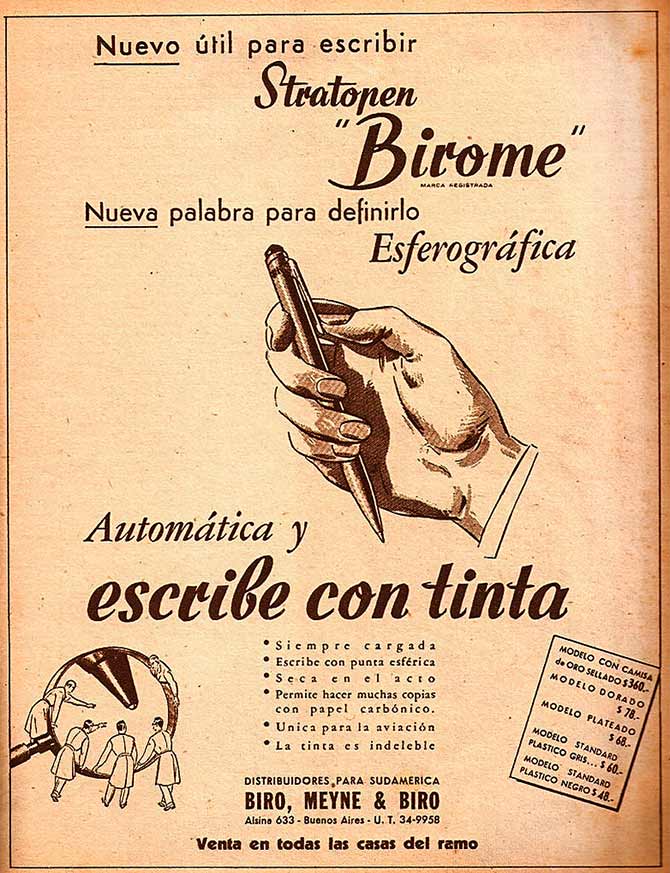 An advertisment for a Biro in an Argentinian newspaper width=
