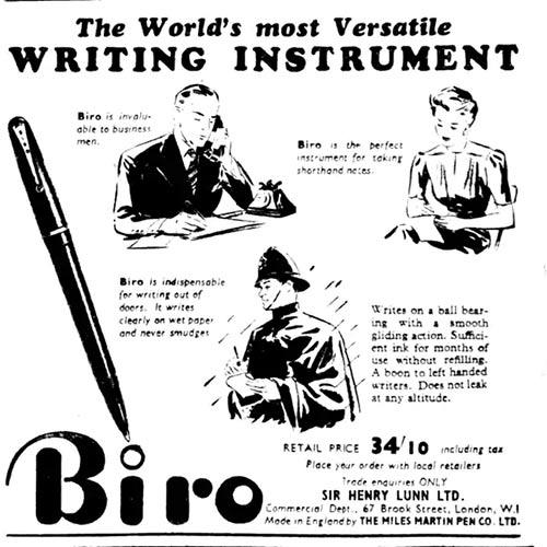 A Biro advert