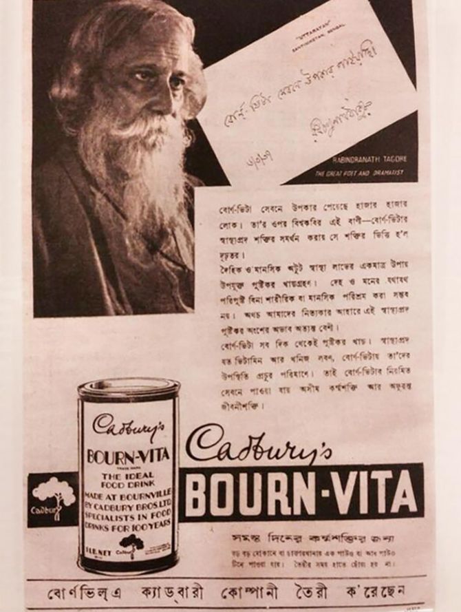 Rabindranath Tagore once promoted Bournvita. Photo: Courtesy @deep_anchor/Twitter 