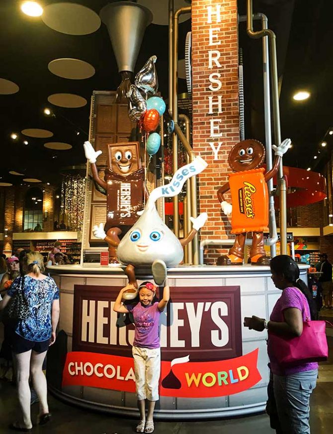 Visitors pose in Hershey's Chocolate World, a sprawling candy and chocolate store in Hershey, Pennsylvania, July 2, 2016. Koh Gui Qing/Reuters