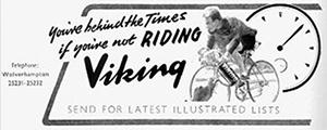 Old advertisement for Viking Cycles. Photograph: Courtesy www.avocetsports.co.uk.