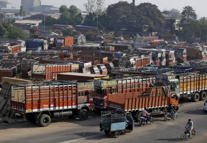 Crippled road transport hits supply of essentials