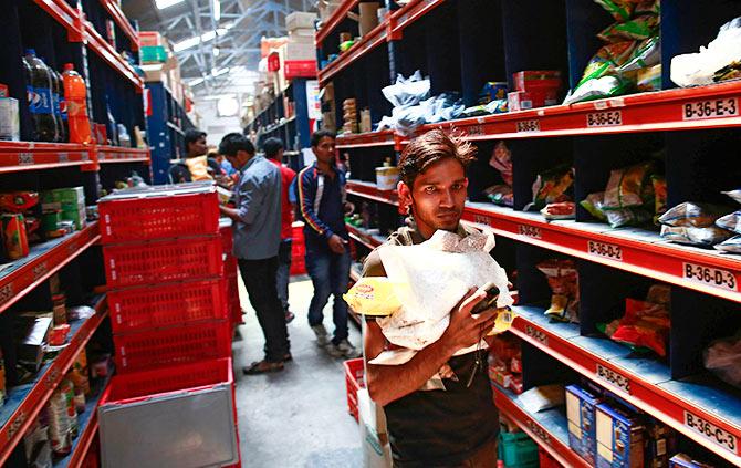 The bigbasket warehouse outside Mumbai. Photograph: Danish Siddiqui/Reuters