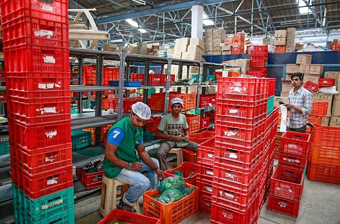 The bigbasket warehouse outside Mumbai. Photograph: Danish Siddiqui/Reuters