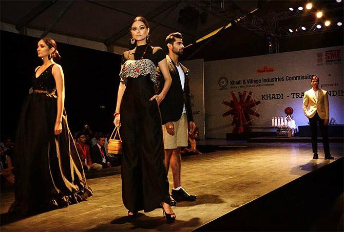 Khadi on the ramp. Photograph: Khadi and Village Industries Commission/Facebook