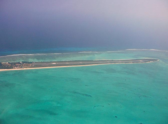 Agatti aerodrome, Lakshadweep. Photograph: Courtesy Julio/Wikimedia Commons.