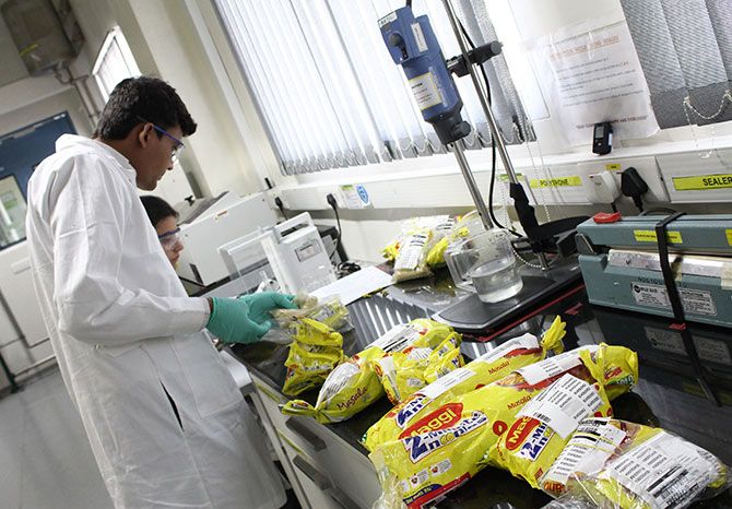 Quality control at the Nestle factory. Photograph: Courtesy Nestle India. 