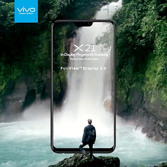 The high-end offering from Vivo that operates on fingerprint scanning --  X21. Photograph: Courtesy Vivo.com.