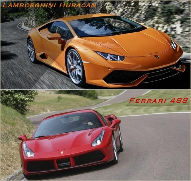 Lamborghini Huracan and Ferrari 488 GTB