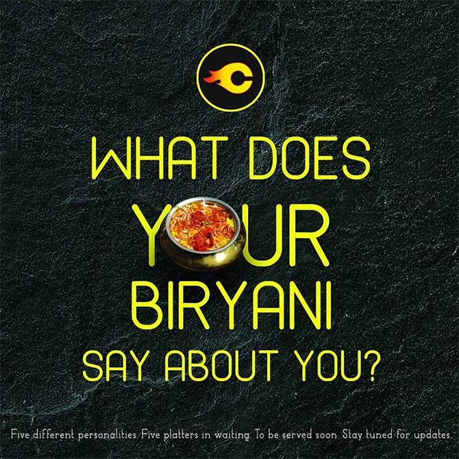 Charcoal Eats promotes biryani personalities. Photograph: Courtesy @CharcoalEats.
