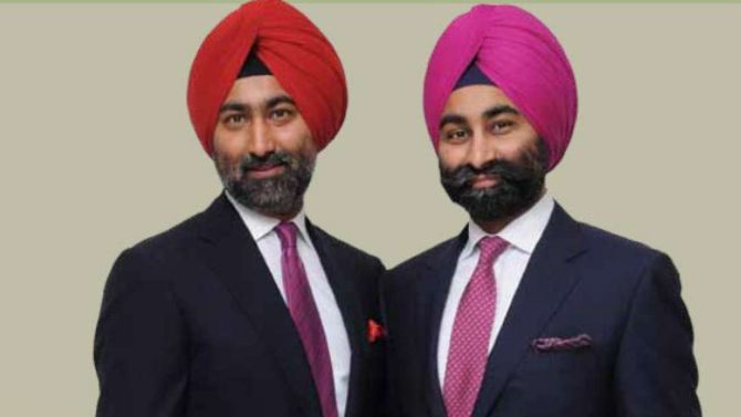 Shivinder Mohan Singh, right with his elder brother Malvinder Mohan Singh. Photograph: Kind courtesy Fortis Healthcare