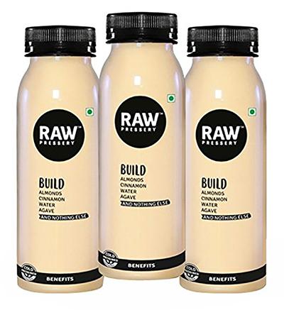 Raw Pressery almond milk. Photograph: Courtesy: www.rawpressery.com.