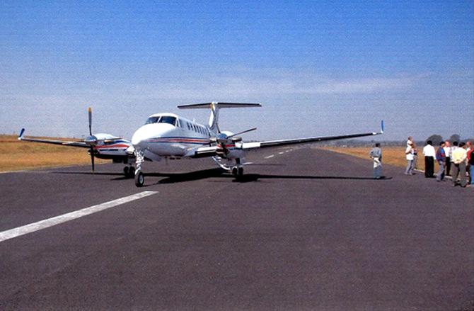 A small plane on landing on an air strip. Photograph: kind courtesy balaghat.nic.in