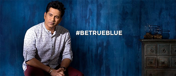 Cricketer Sachin Tendulkar promotes True Blue.