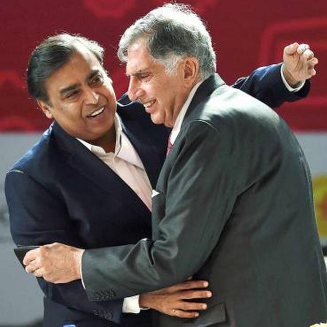 Mukesh Ambani and Ratan Tata