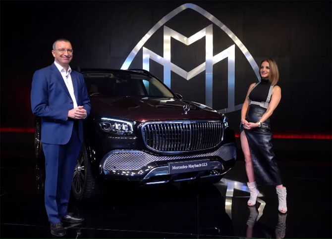 Martin Schwenk and Sussanne Khan launch the Mercedes-Benz GLS 600 SUV in India