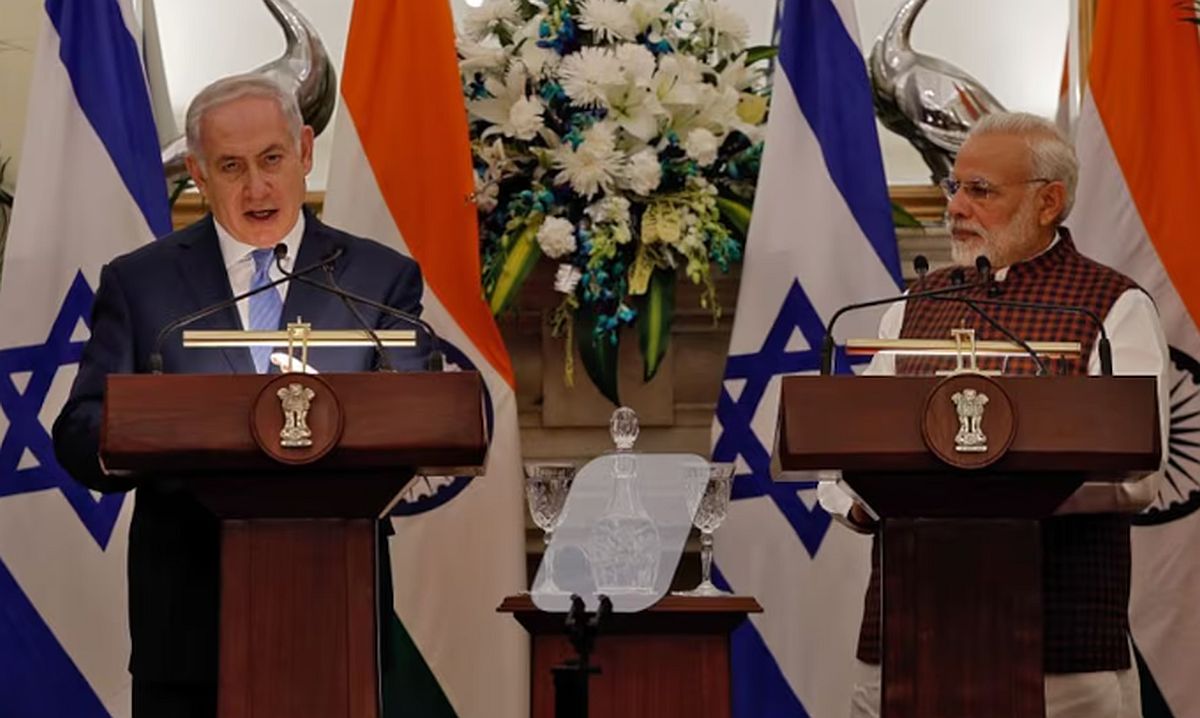 Israeli Prime Minister Benjamin Netanyahu and Narendra Modi