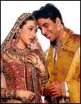 A still from Haan... Maine Bhi Pyaar Kiya -- Karisma and Akshay