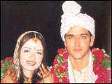 Suzanne Khan and Hrithik Roshan at their wedding