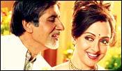 Amitabh Bachchan and Hema Malini in Baghban