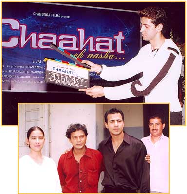 Hrithik Roshan, Manisha Koirala, Aryan Vaid and Jai Prakash at the launch of Chaahat: Ek Nasha