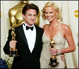 Sean Penn and Charlize Theron at the Oscars