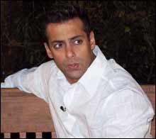 Salman Khan on the sets of Garv