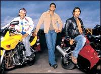 Uday, Abhishek, John in Dhoom