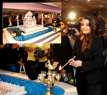 Aishwarya Rai inaugurating the Royal Albert restaurant