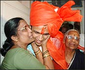 Abhijeet with his proud mother