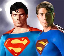 Christopher Reeve and Brandon Routh, as Superman