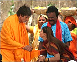 Amitabh Bachchan with Nagma
