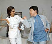 Simi Garewal and Jackie Chan