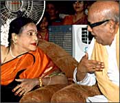 Padmini with Tamil CM M Karunanidhi