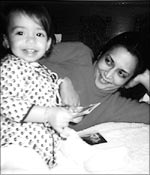 Devyani, as a child,  and Deepa Mehta