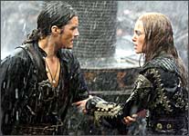 Orlando Bloom and Keira Knightley in Pirates Of The Caribbean: At World's End