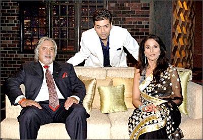 Dr Vijay Mallya, Karan Johar and Shobhaa De