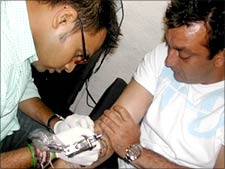 Needle addict Dutt gets his 9th tattoo  Fenil and Bollywood