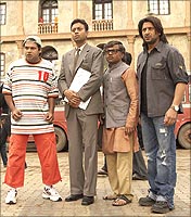 Suresh Menon, Irrfan Khan, Rajpal Yadav and Arshad Warsi in Krazzy 4