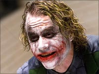 Heath Ledger as The Joker in Dark Knight