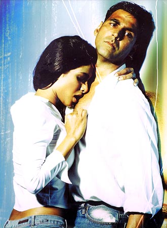 Priyanka Chopra and Akshay Kumar in a scene from Aitraaz