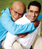 Amitabh and Abhishek in a scene from Paa