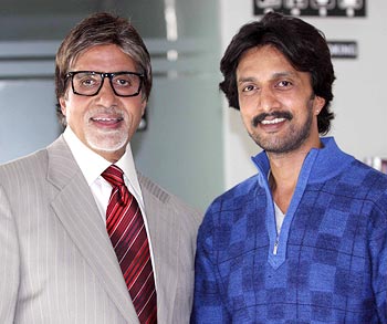 Amitabh Bachchan and Sudeep in a scene from Rann