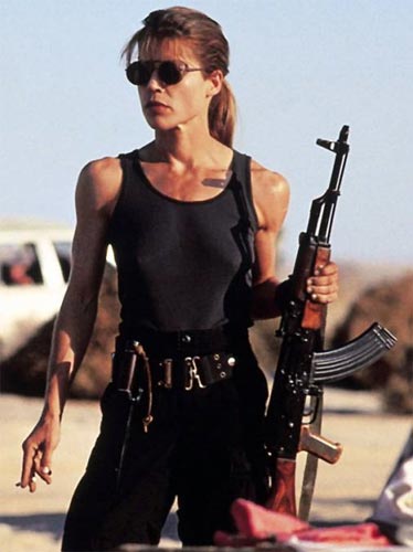 Linda Hamilton in a scene from <I>Terminator: Resurrection</I>
