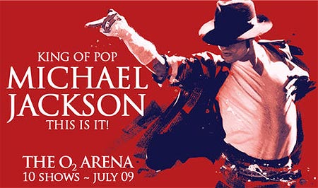 A poster announcing Michael Jackson's concert